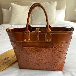 Patricia Nash Leather Handbag Analia Top Handle Tooled Collection